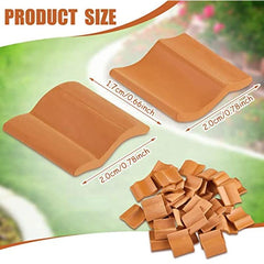 60 Pcs Mini Red Roof Tiles for Fairy Garden DIY Projects