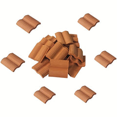60 Pcs Mini Red Roof Tiles for Fairy Garden DIY Projects