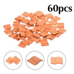 60 Pcs Mini Red Roof Tiles for Fairy Garden DIY Projects