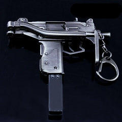 Mini Metal Submachine Gun Model High Pistol Gun Keychain Craft Pendant
