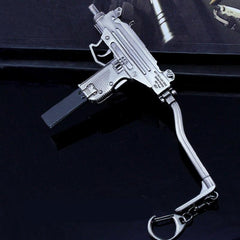 Mini Metal Submachine Gun Model High Pistol Gun Keychain Craft Pendant