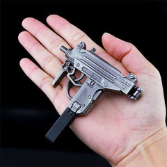 Mini Metal Submachine Gun Model High Pistol Gun Keychain Craft Pendant