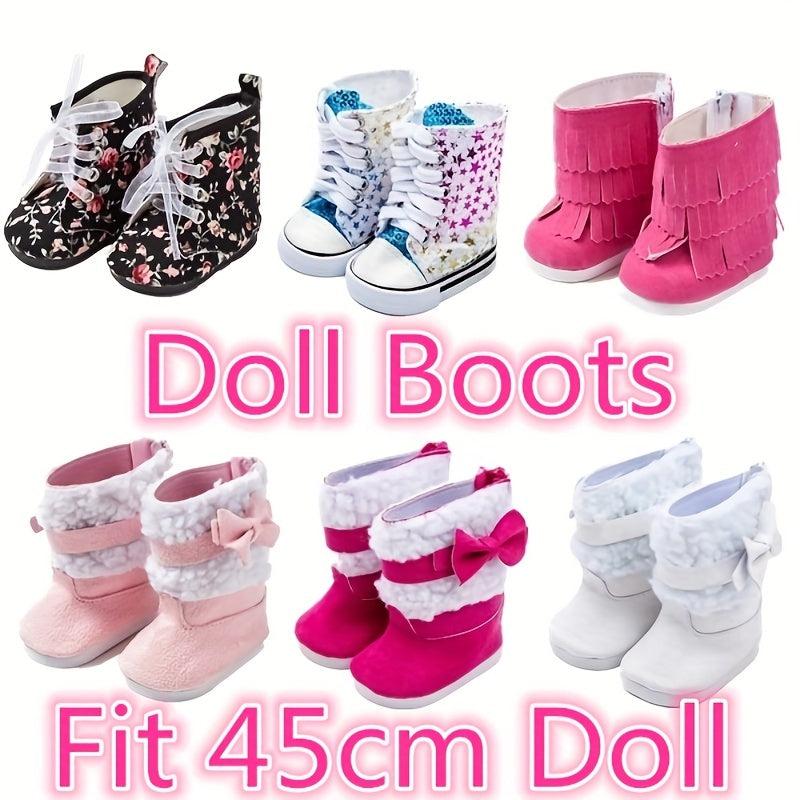 18 Inch Doll Shoes Little Boots - 6 Different Styles