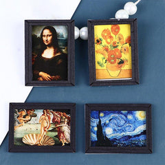 1Pc Mini Dollhouse 1:12 Antique Frame Painting Mural