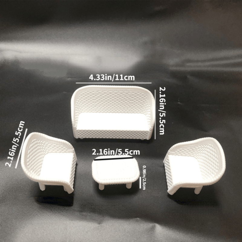 4pcs 1 12 Doll House Sofa Set Toy Furniture Decoration Chair Accessories