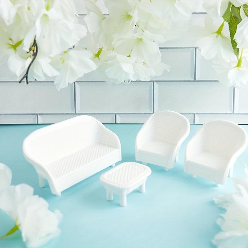4pcs 1 12 Doll House Sofa Set Toy Furniture Decoration Chair Accessories
