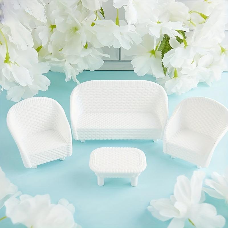4pcs 1 12 Doll House Sofa Set Toy Furniture Decoration Chair Accessories