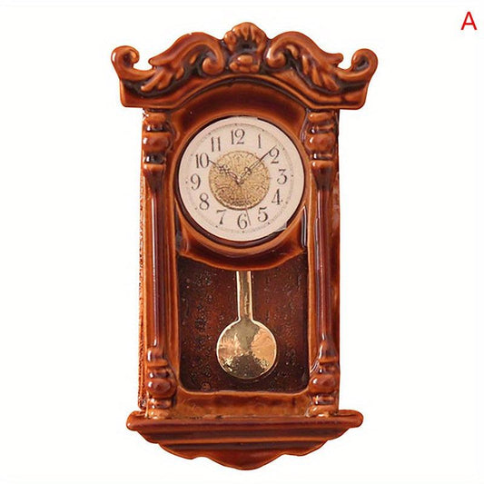 1:12 Dollhouse Wall Clock Vintage Furniture Decor Gift