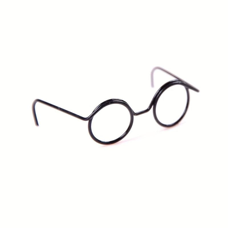 2pcs Round Frame Lensless Retro Doll Glasses For 1 6 BJD Doll