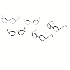 2pcs Round Frame Lensless Retro Doll Glasses For 1 6 BJD Doll