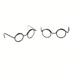 2pcs Round Frame Lensless Retro Doll Glasses For 1 6 BJD Doll