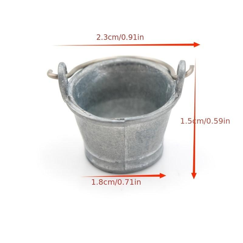 1:12 Doll House Mini DIY Alloy Bucket Ornaments