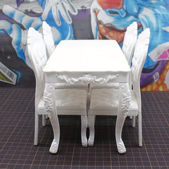 1/6 Doll House Kitchen Dining Table Chair Set