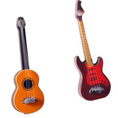 2Pcs Mini House Guitar Decoration Model Photo Props Furniture