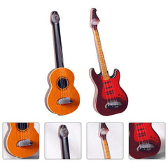 2Pcs Mini House Guitar Decoration Model Photo Props Furniture
