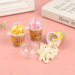 1/12 Dollhouse Popcorn Bucket Snacks Pretend Food Decoration Prop Toys