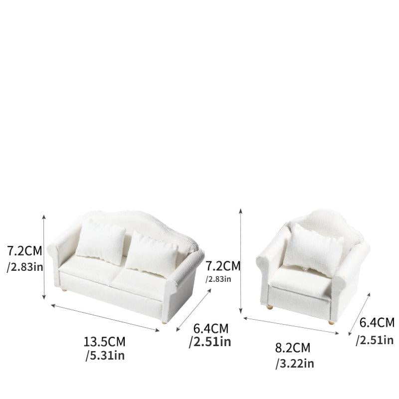 1:12 Dollhouse Mini Fabric Sofa Furniture DIY Model Toy Gift for Kids