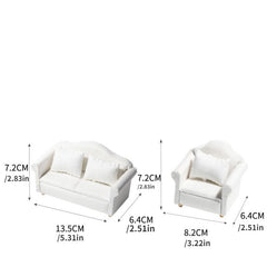 1:12 Dollhouse Mini Fabric Sofa Furniture DIY Model Toy Gift for Kids