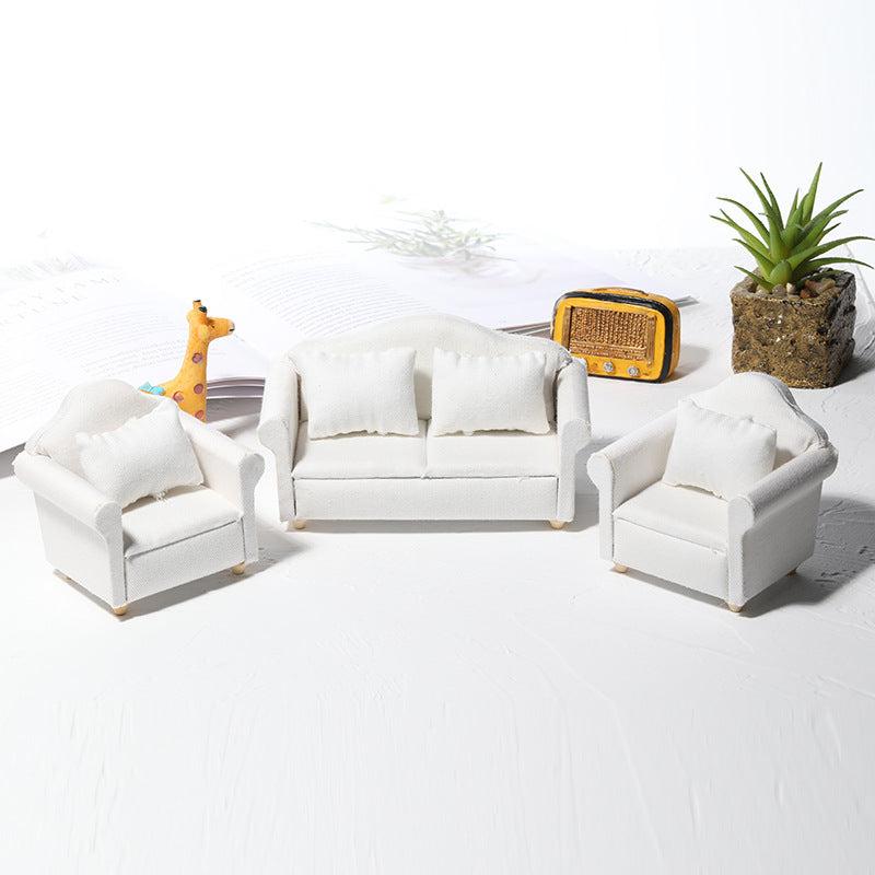 1:12 Dollhouse Mini Fabric Sofa Furniture DIY Model Toy Gift for Kids