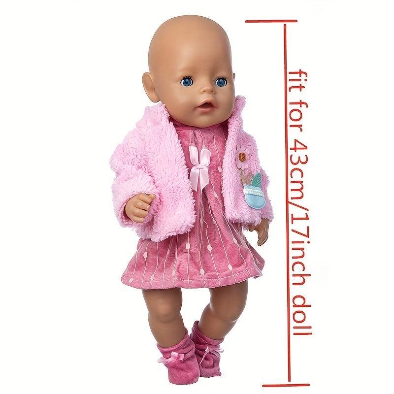 Pink Suit Socks Doll Clothes for 43 cm 17-Inch Dolls