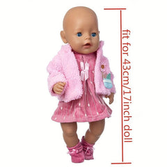 Pink Suit Socks Doll Clothes for 43 cm 17-Inch Dolls
