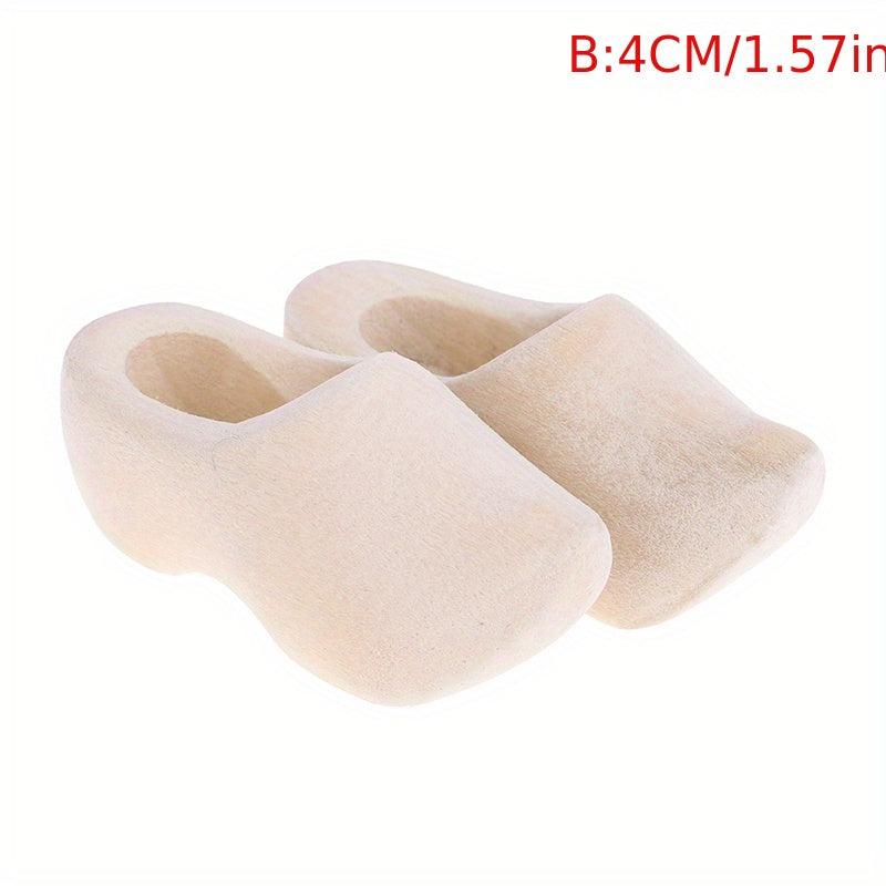 1 Pair 1 12 Dollhouse Wooden Shoes DIY Accessories