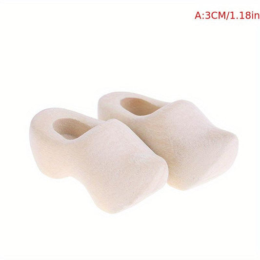 1 Pair 1 12 Dollhouse Wooden Shoes DIY Accessories