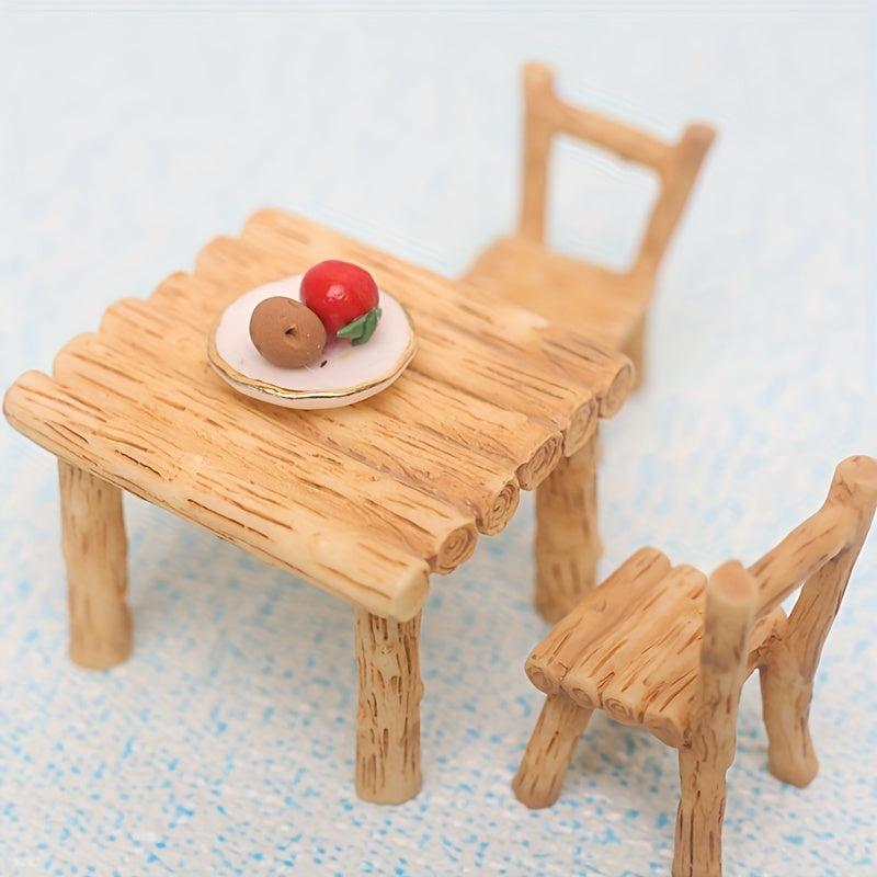 3pcs Resin Mini Dollhouse Swing Set Simulation Play House Toys