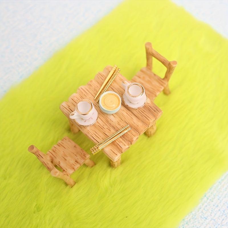 3pcs Resin Mini Dollhouse Swing Set Simulation Play House Toys