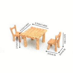 3pcs Resin Mini Dollhouse Swing Set Simulation Play House Toys