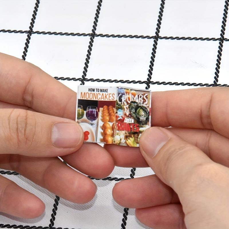 1:12 Scale Miniature Books & Accessories for Dollhouse Decor & Pretend Play