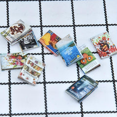1:12 Scale Miniature Books & Accessories for Dollhouse Decor & Pretend Play