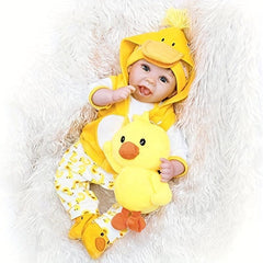 Reborn Baby Dolls Clothes 5pcs Set Yellow Duck Outfit for 50-55 Reborn Doll