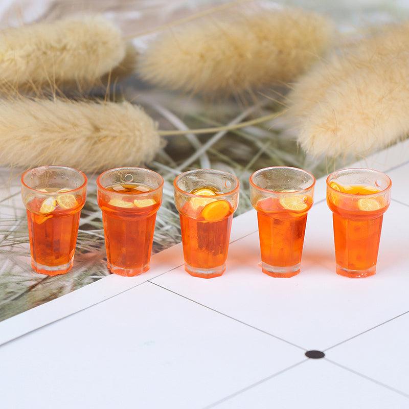 5Pcs Mini 1 12 Dollhouse Food Lemon Tea Cups - Doll House Accessory