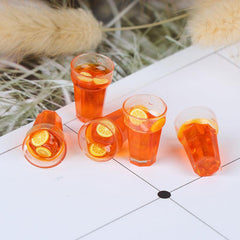 5Pcs Mini 1 12 Dollhouse Food Lemon Tea Cups - Doll House Accessory