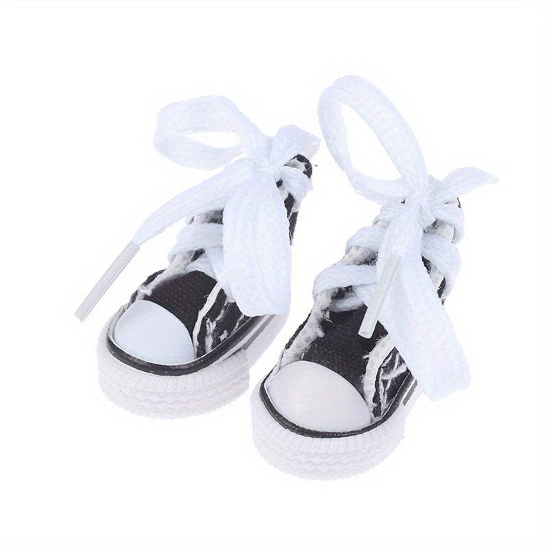 1 Pair Mini Finger Shoes Canvas Boots 1/6 Doll Skateboard Shoe