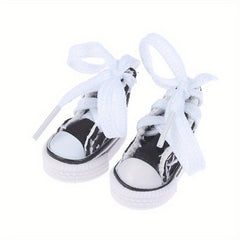 1 Pair Mini Finger Shoes Canvas Boots 1/6 Doll Skateboard Shoe