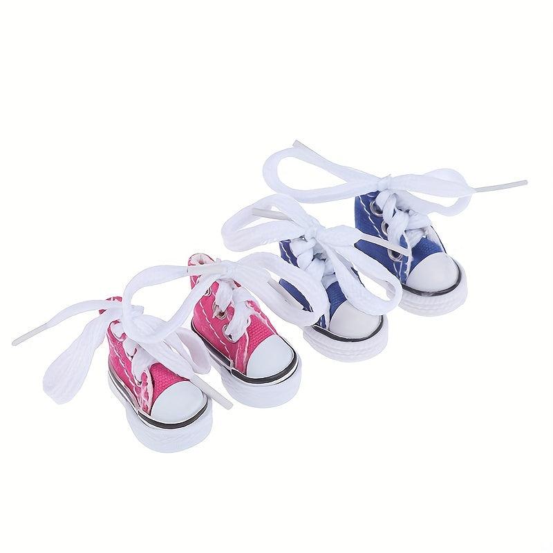 1 Pair Mini Finger Shoes Canvas Boots 1/6 Doll Skateboard Shoe