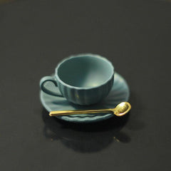 3pcs 1:12 Dollhouse Mini Furniture Coffee Cup Saucer Spoon Set