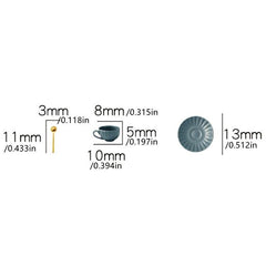 3pcs 1:12 Dollhouse Mini Furniture Coffee Cup Saucer Spoon Set