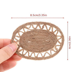 Doll House Mini Elliptical Hemp Rope Carpet Ornament