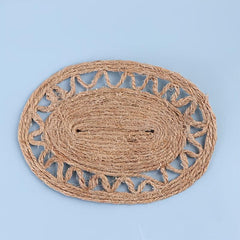 Doll House Mini Elliptical Hemp Rope Carpet Ornament