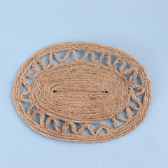 Doll House Mini Elliptical Hemp Rope Carpet Ornament