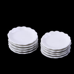 2pcs 1 12 Dollhouse Ceramic Plate Decor Toy