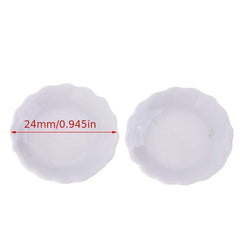 2pcs 1 12 Dollhouse Ceramic Plate Decor Toy