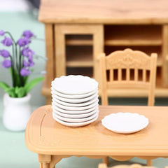 2pcs 1 12 Dollhouse Ceramic Plate Decor Toy