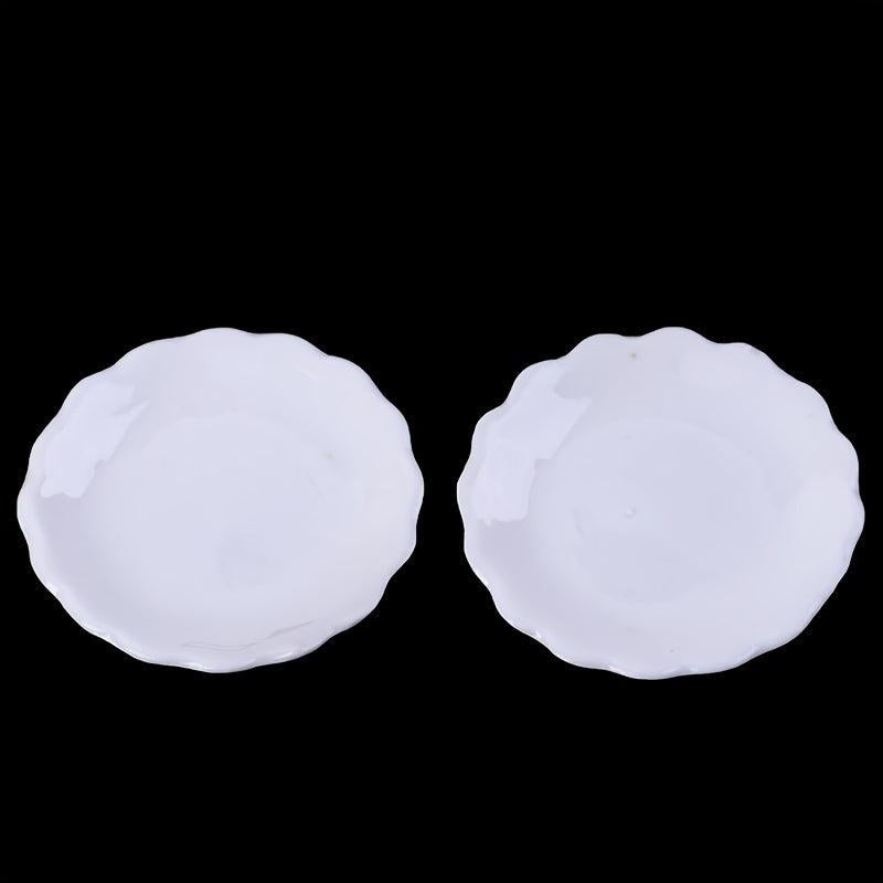 2pcs 1 12 Dollhouse Ceramic Plate Decor Toy
