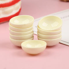 10pcs 1 12 Dollhouse Resin Bowl Large Round Soup Bowls Model Toys Kitchen