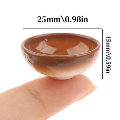 10pcs 1 12 Dollhouse Resin Bowl Large Round Soup Bowls Model Toys Kitchen