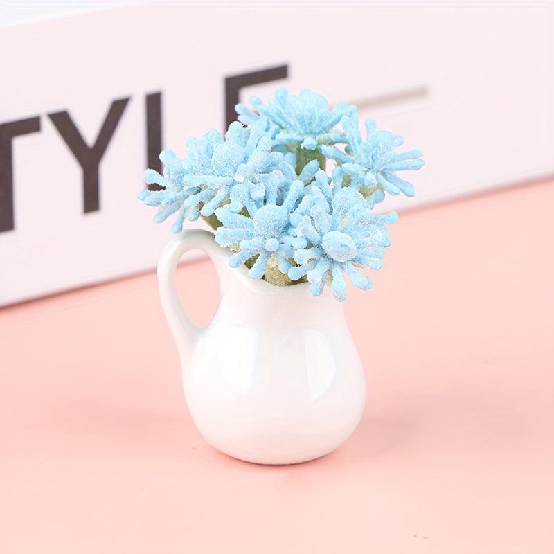 Mini Milk Bottle Flower Arrangement Plant Potted Dollhouse Accessory
